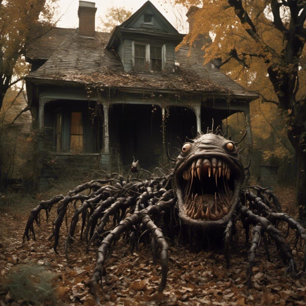 Smiling Centipede Runs Through 1950s Home