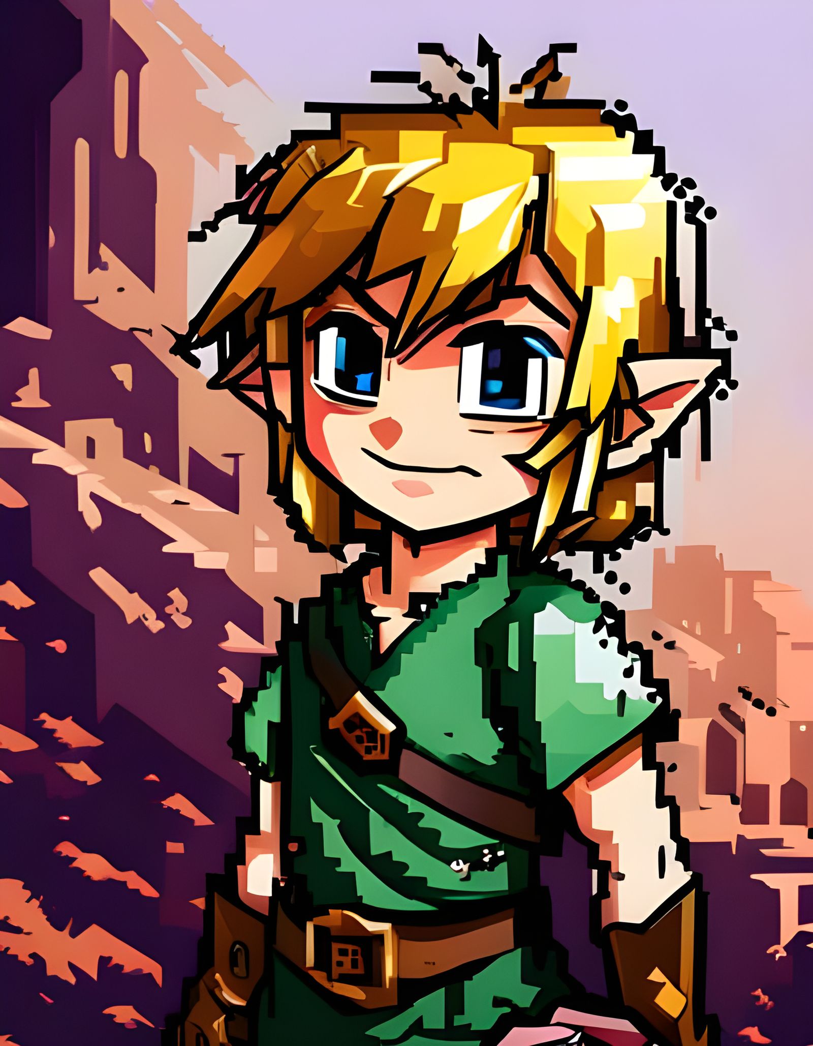 Cute Pixel Art Portrait of Link from Zelda