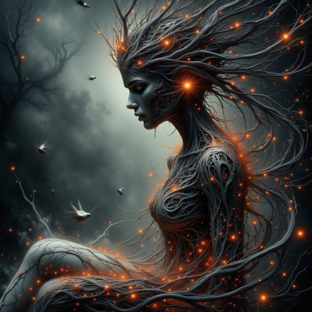 Shattered Woman: Neural Network Portrait in Digital Art