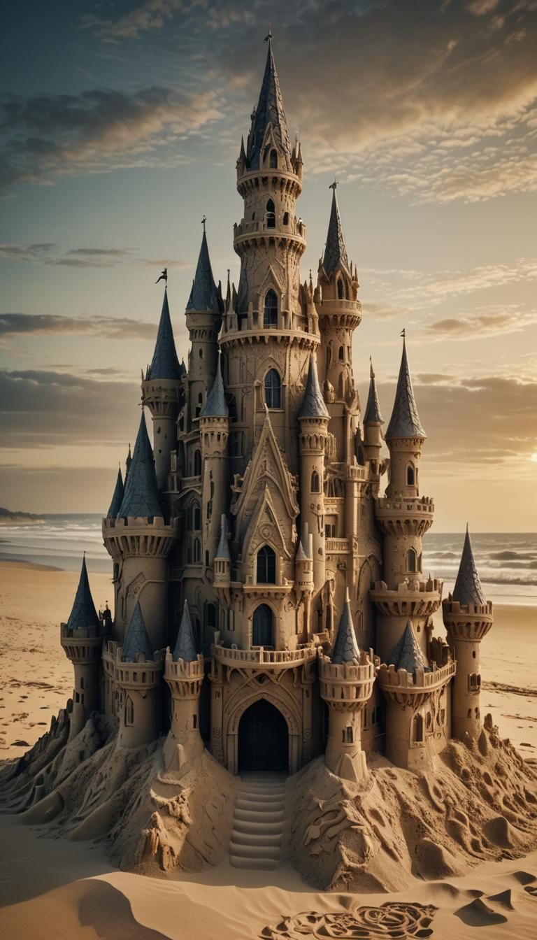 Gothic Sandcastle: Mythic Dark Fantasy Portrait
