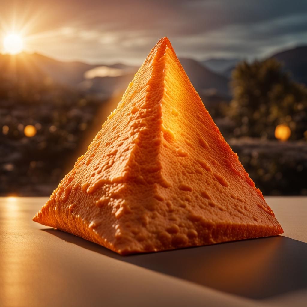 Dorito Worship: A Hyperdetailed Golden Hour Shrine