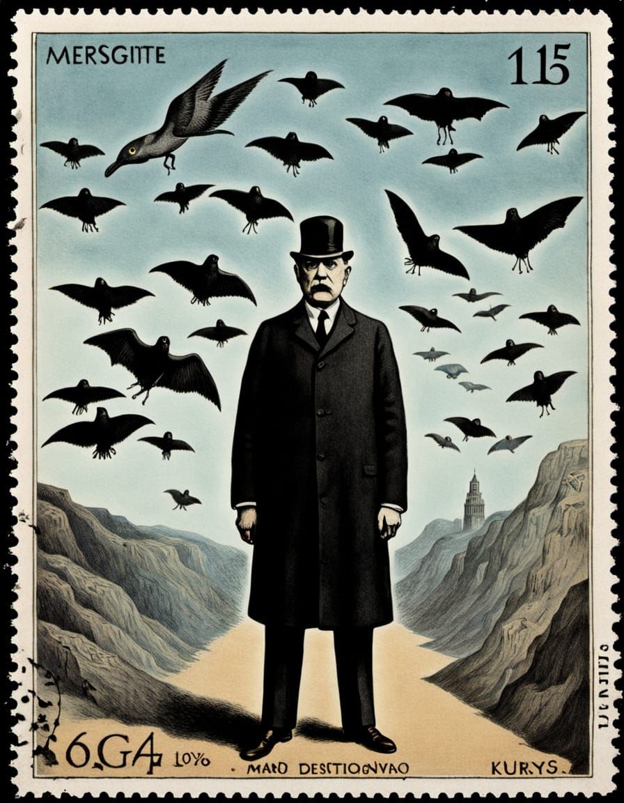 Surreal Stamp Collector in a Vortex