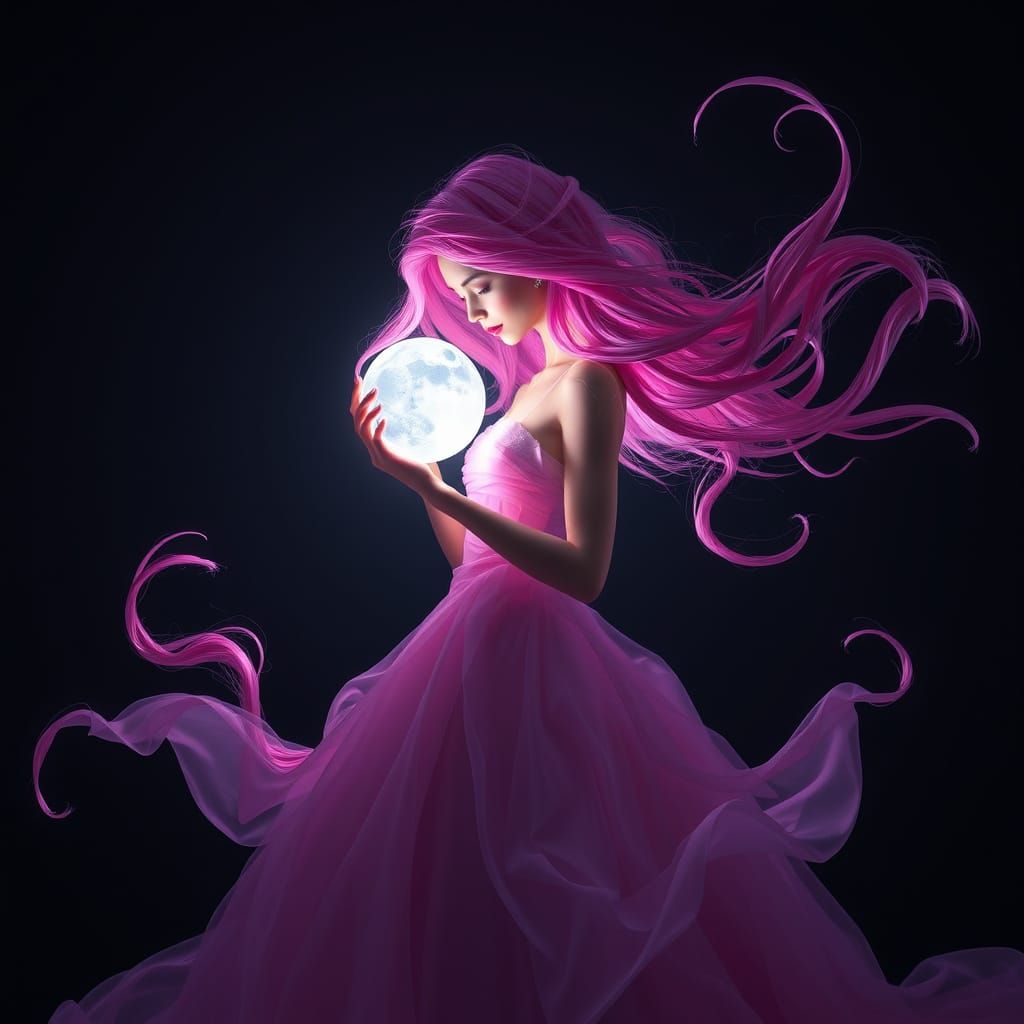 Ethereal Princess Illuminates the Dark Cosmos