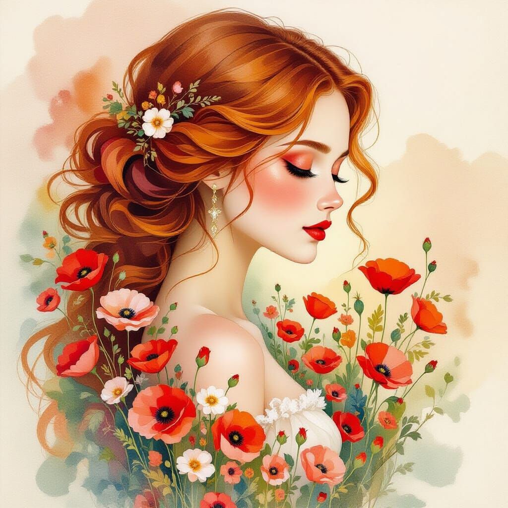 "A captivating watercolor illustration in the style of botan...