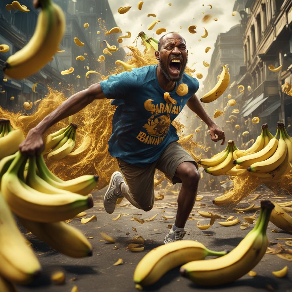 Banana Attack: A Fantastical Digital Painting