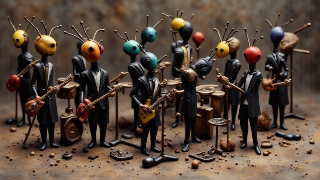 Funky Bugs Rock Band in a Gritty Men's Bathroom