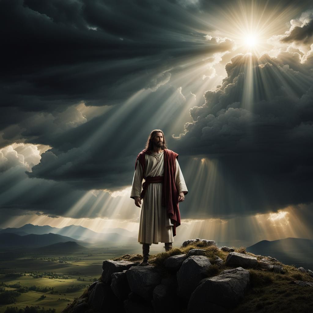 Jesus Addresses Disciples on Mountain: Epic Cinematic Scene