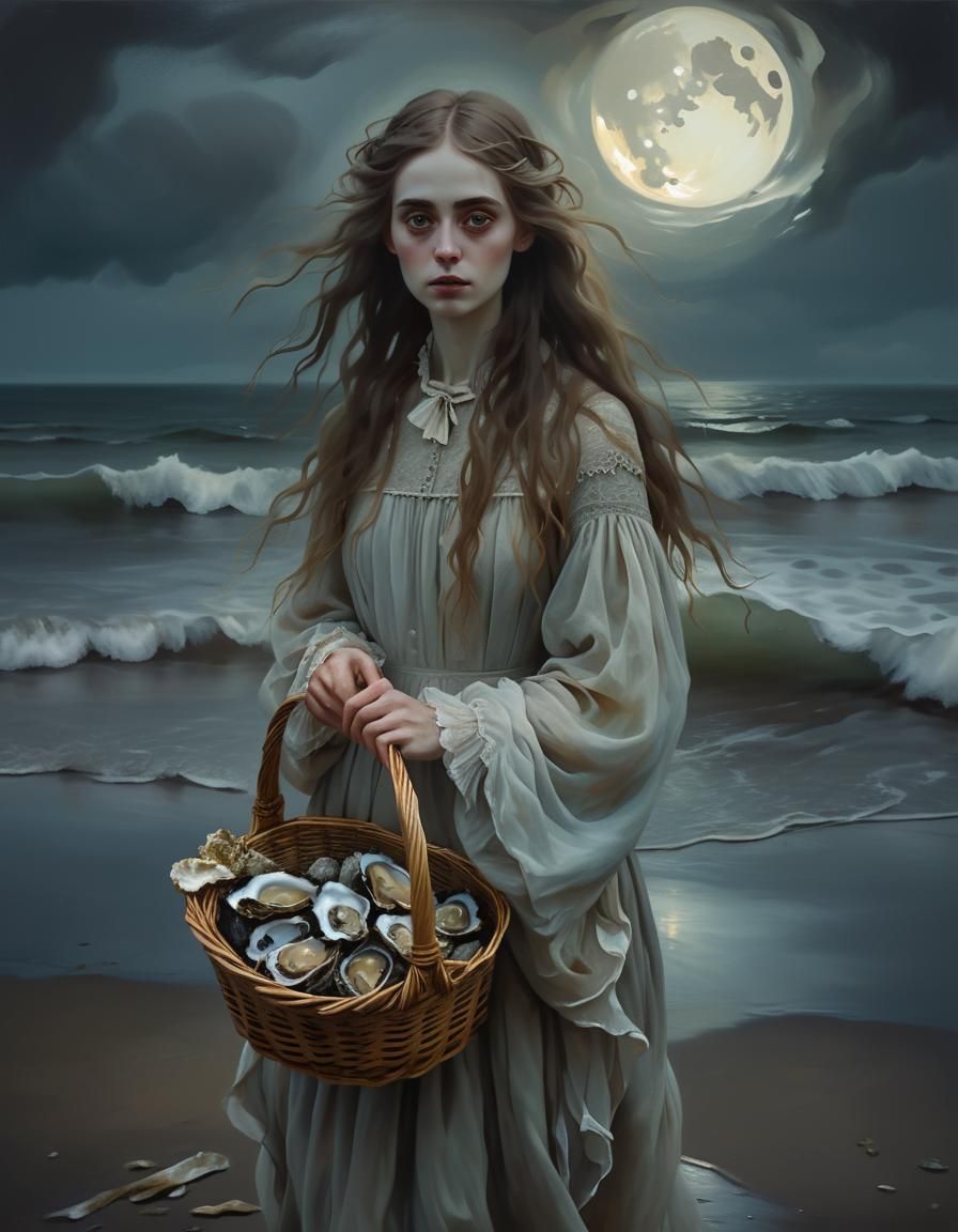 TRANSLUCENT GOSHTLY APPARITION, irish Victorian ghost girl c...