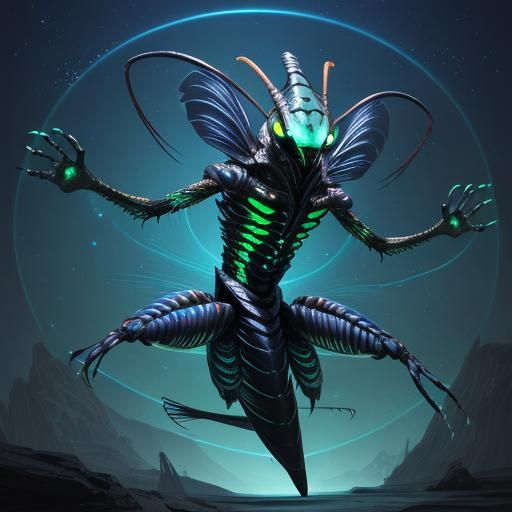 Athletic Alien with Bioluminescent Markings