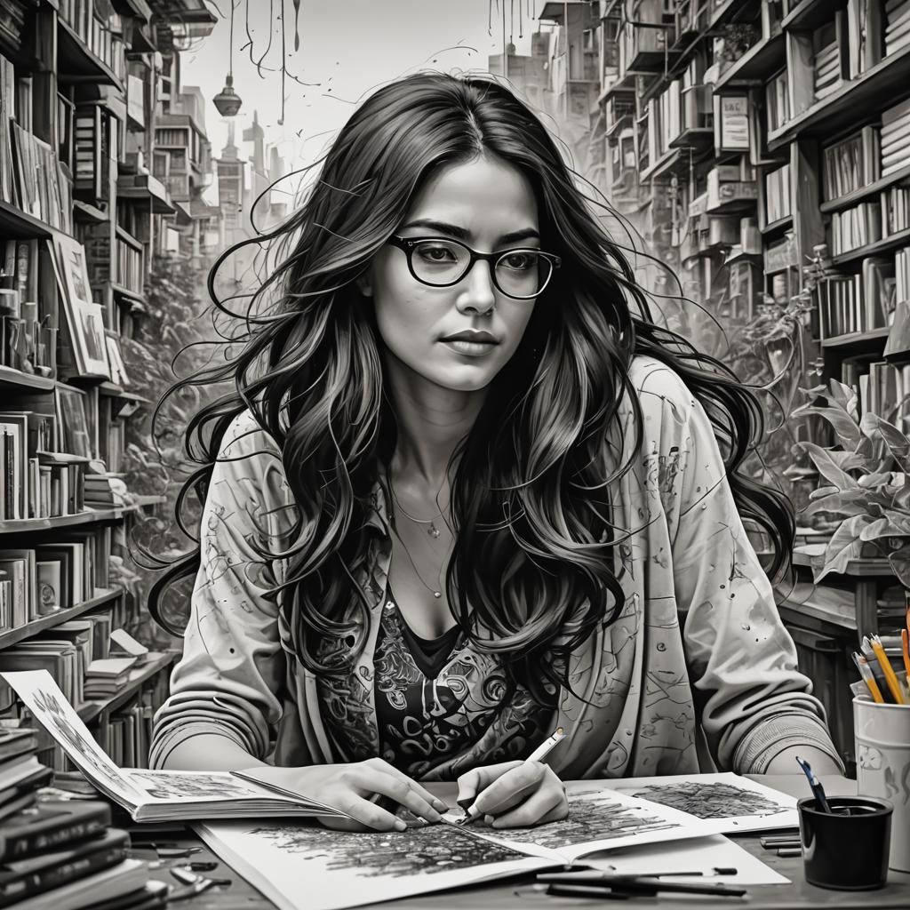 Grayscale Sketch Transformed into Vibrant Color Art