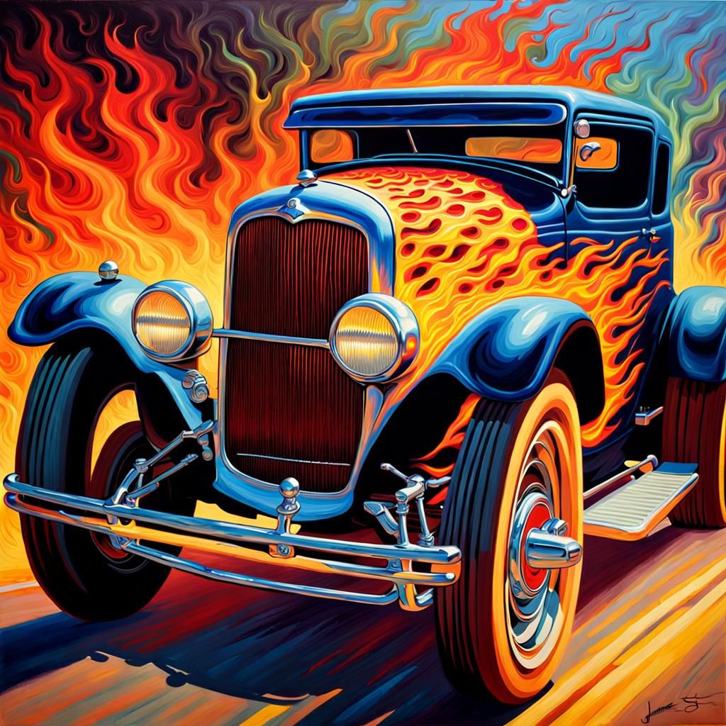 Skeleton Driver in Flaming Hot Rod Splash Art