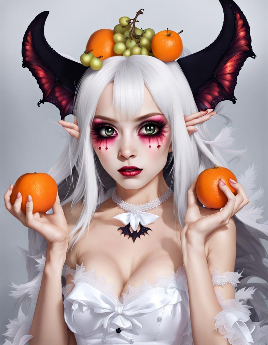 Fairy demon white eyes and fruit cute hysterica halloween mi...
