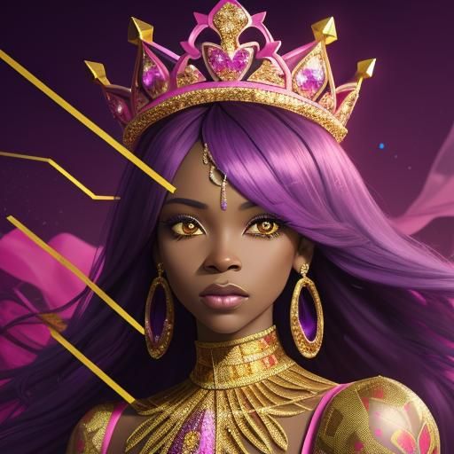 African American Woman with Diamond Monogram in 3D