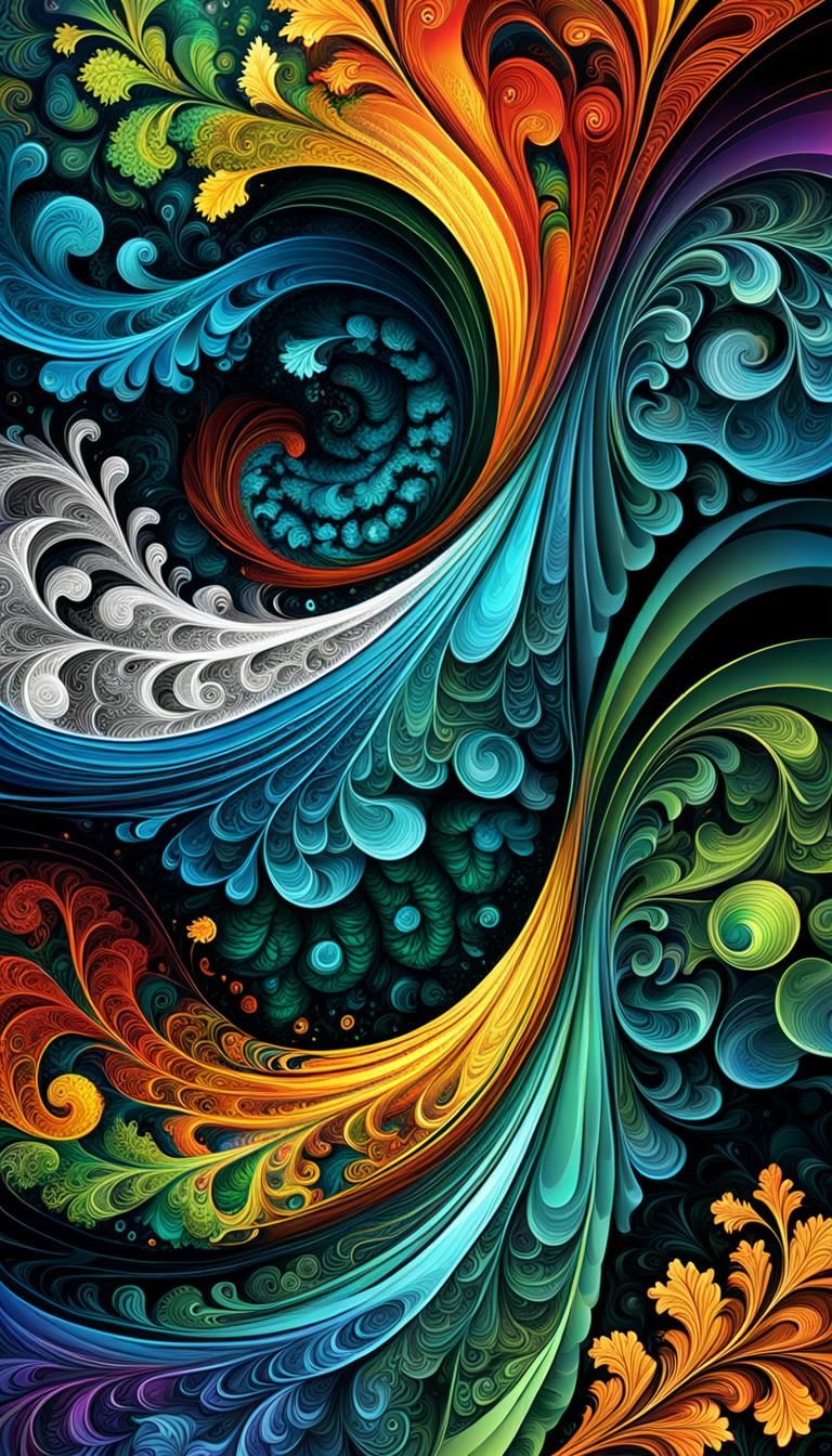 Abstract Fractal Waves of the Four Seasons