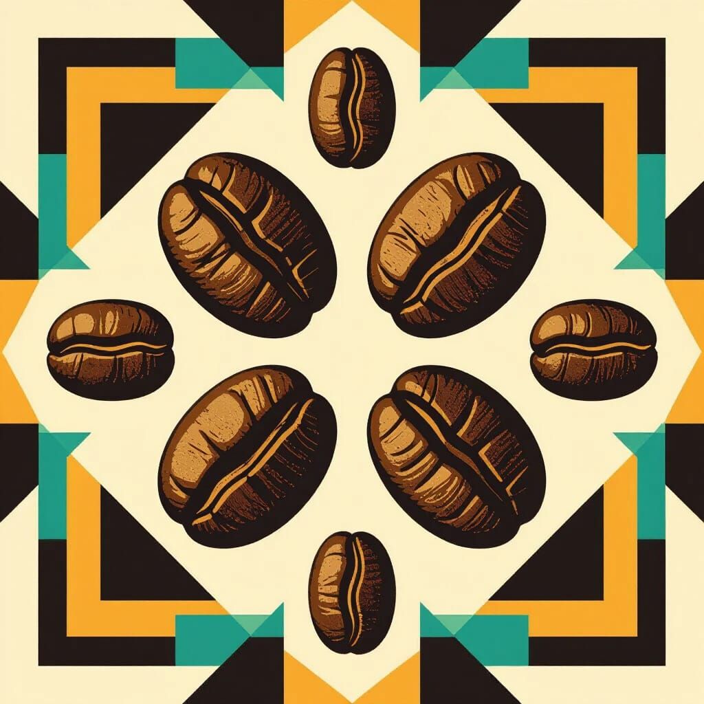 Geometric Bauhaus Coffee Bean Splash Screen Design