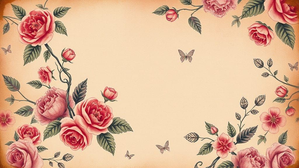 Surreal Floral Journal in Vintage Style with Intricate Detai...