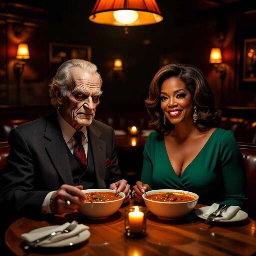 Ed Gein and Oprah Dine on Chili in Moody Realism