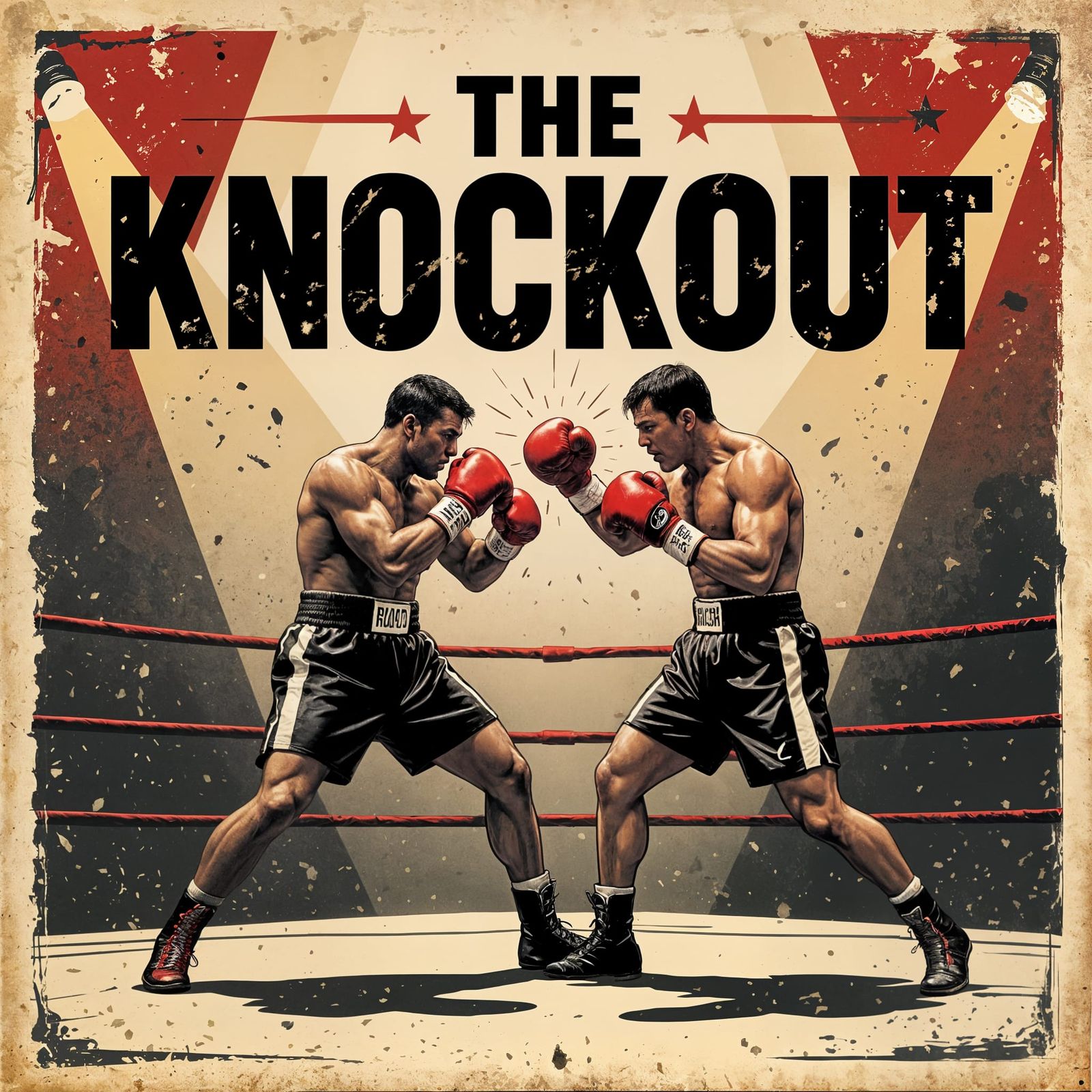 Vintage Boxing Poster: Fighter's Knockout Punch