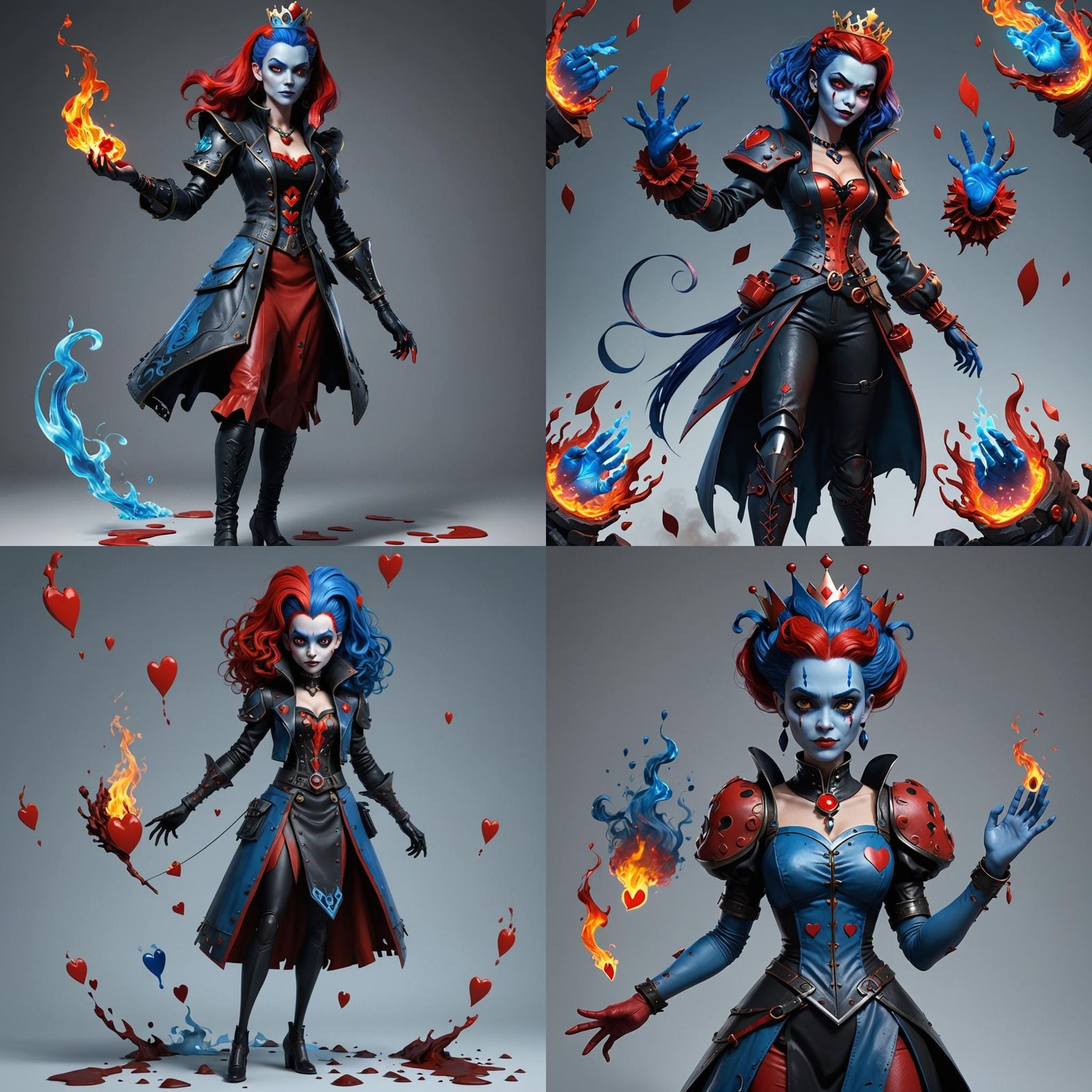 Daughter of Hades and Queen of Hearts in 3D
