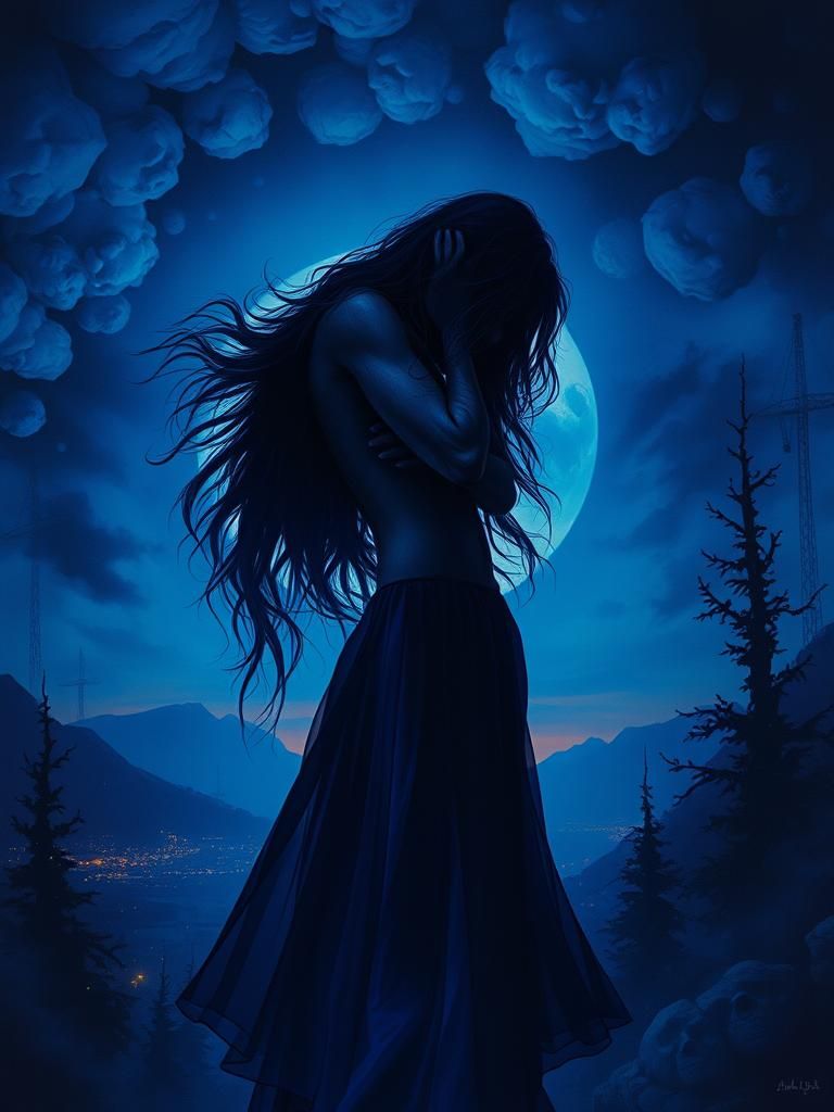 Mesmerizing Figure in Noir Art Deco Style