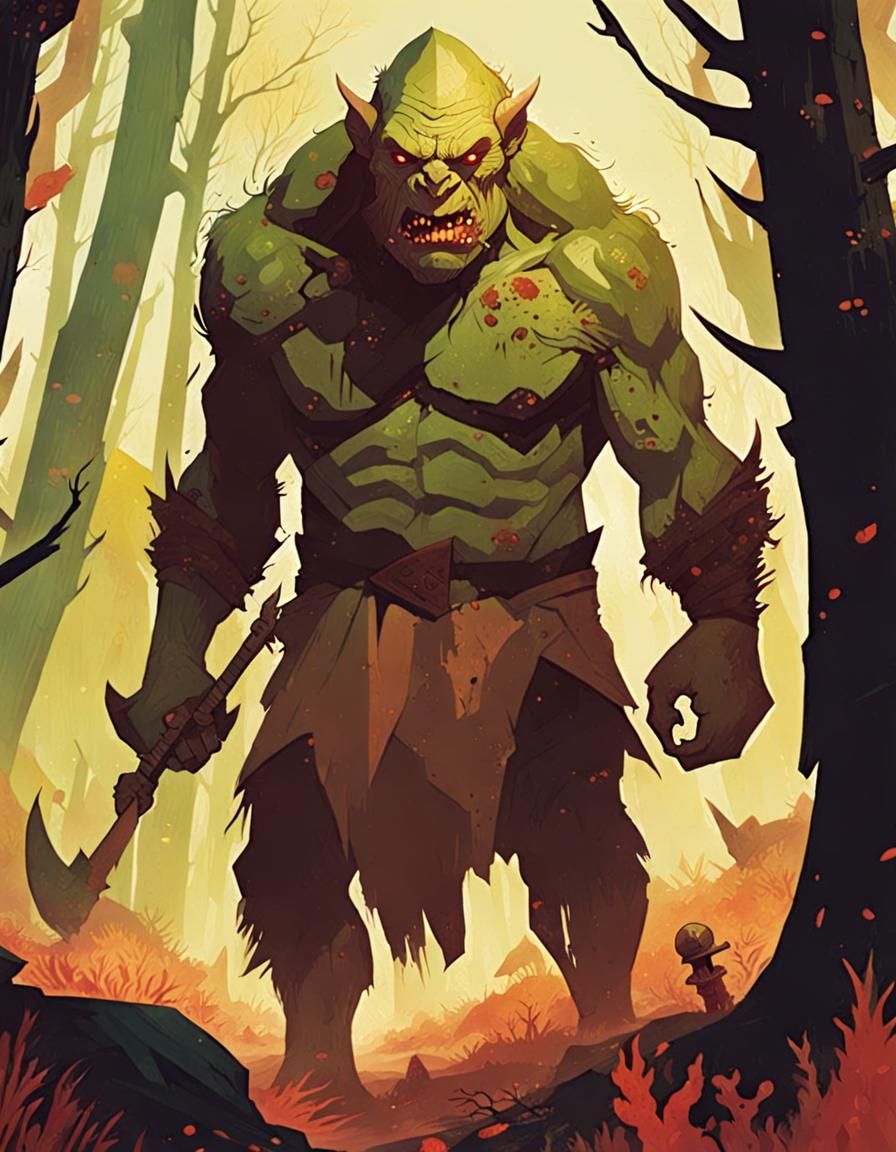 Fearsome Orc Portrait in Middle-earth Setting
