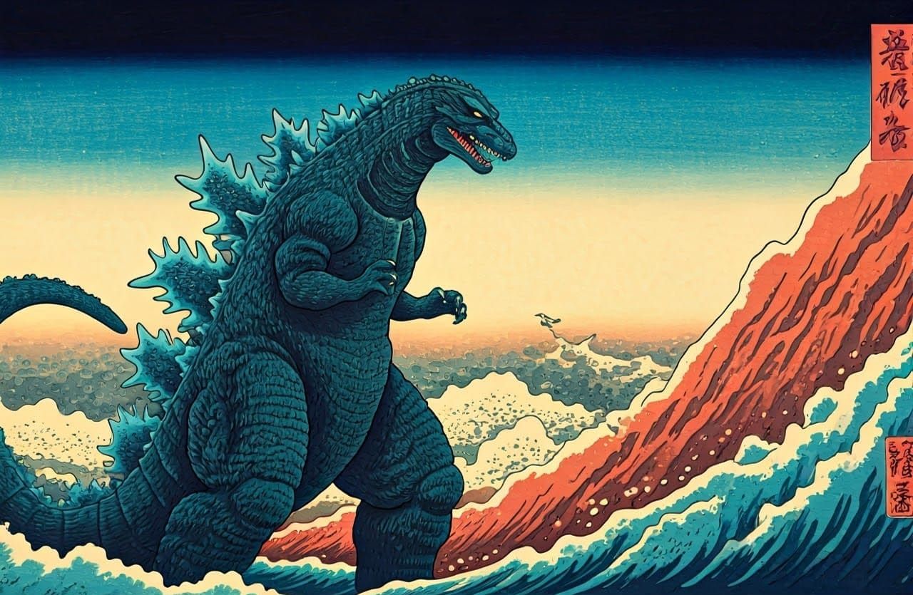 Ukiyo-e "Godzilla"