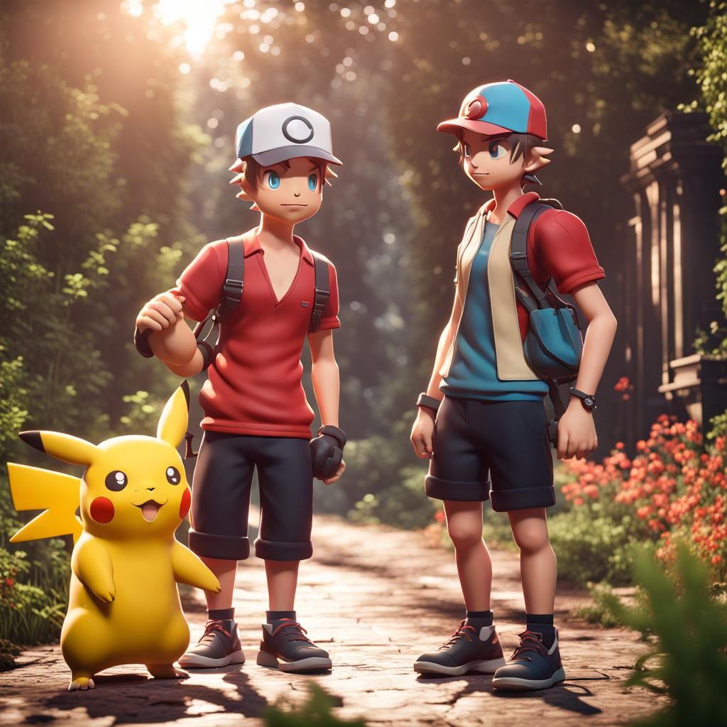 Pokemon Trainers in Epic 3D Game Style