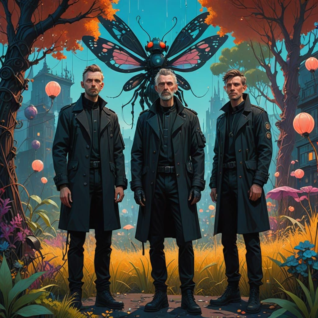 Heroes in Enchanted Night Sky