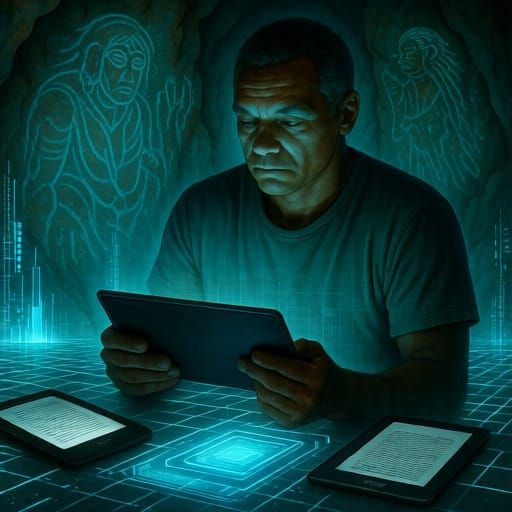 Futuristic Cave Paintings Meet Cyber Matrix