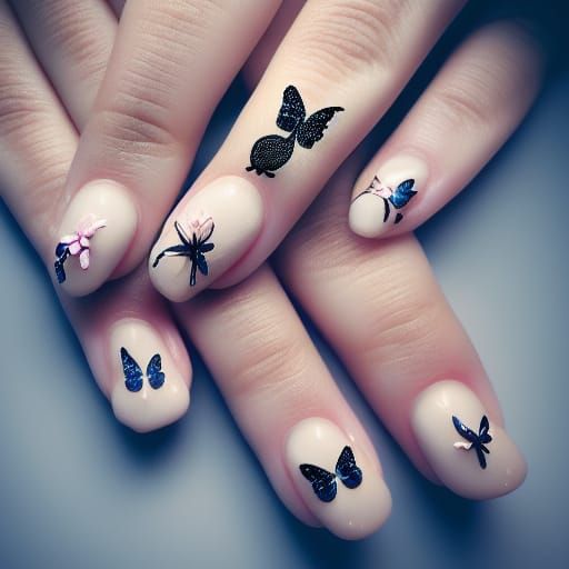 Butterfly Nail Art: Professional 8K Photography