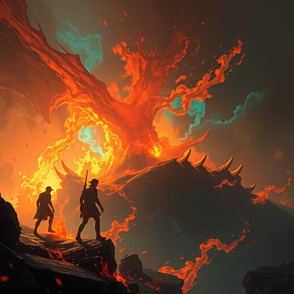 Temptation in Hyperdetailed Splash Art Style