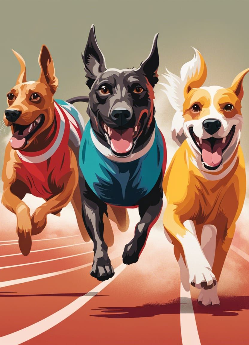 Tracks and Field Athletic Dogs