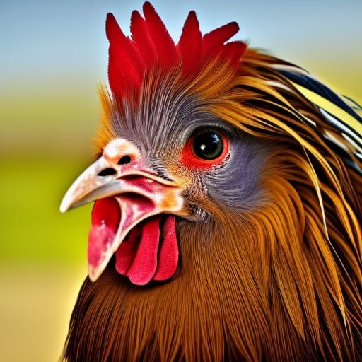 A Rooster with Distinctive Feathers