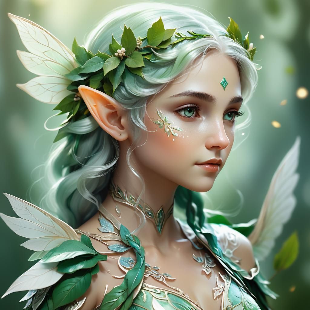 Ethereal Elf Portrait in a Fantasy Digital Art Style