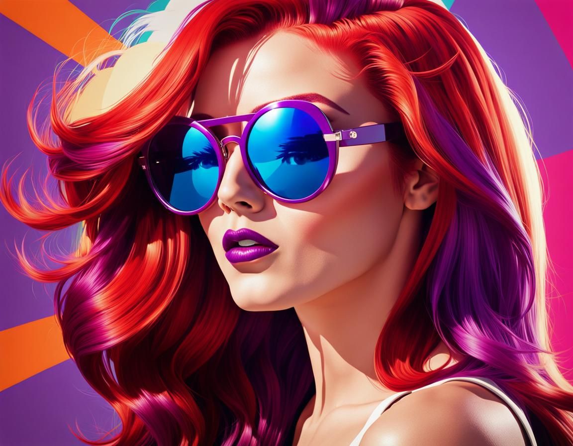 Retro 70s Woman in Pop Art Style