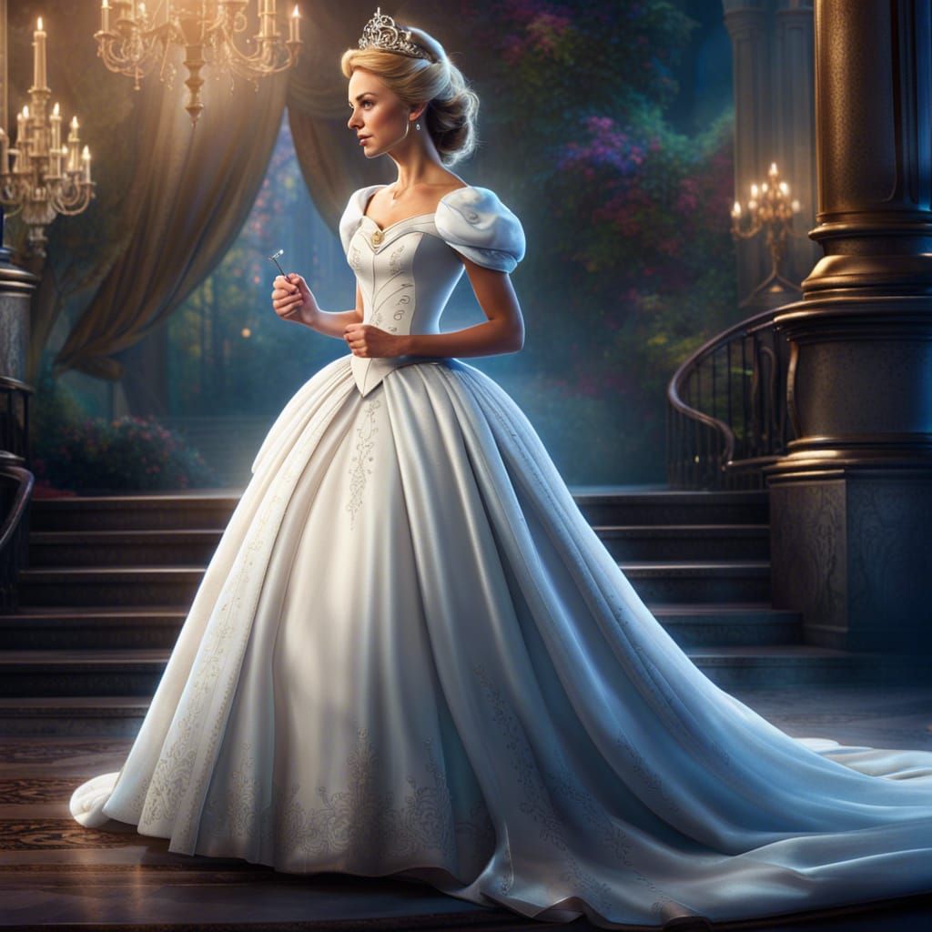 Cinderella in Princess Wedding Dress: Fantasy Art