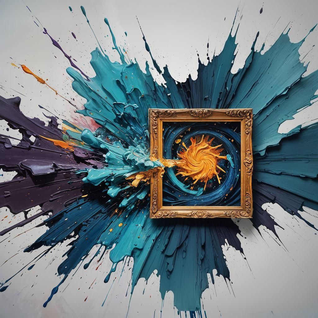 Exploding Expressionist Painting in Surreal Style