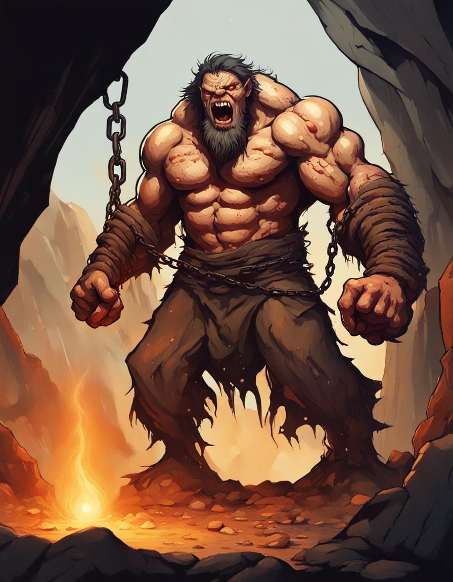 Angry One-Eyed Giant Mutant Ready to Fight