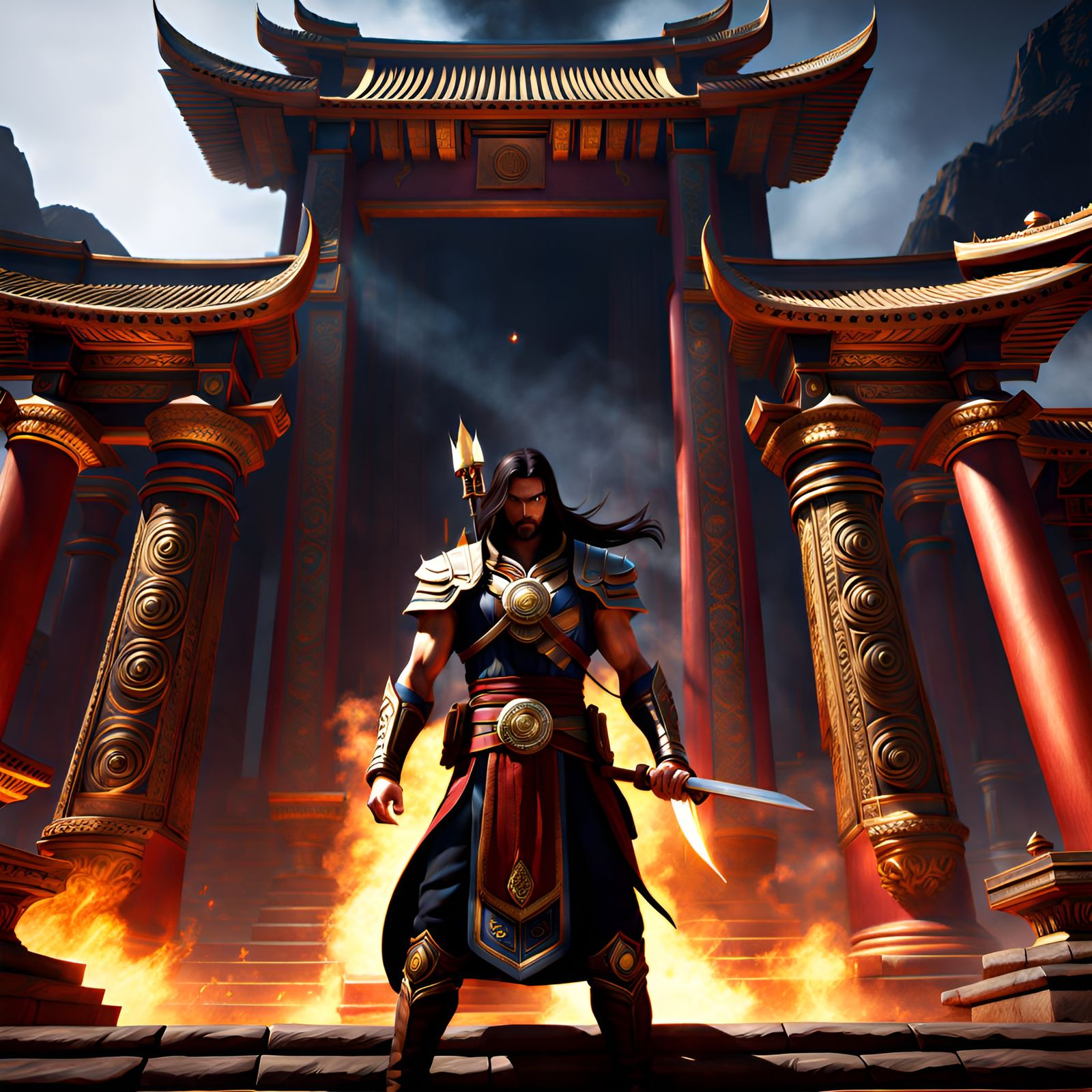 Temple of the Winds: Epic Fantasy Game Scene