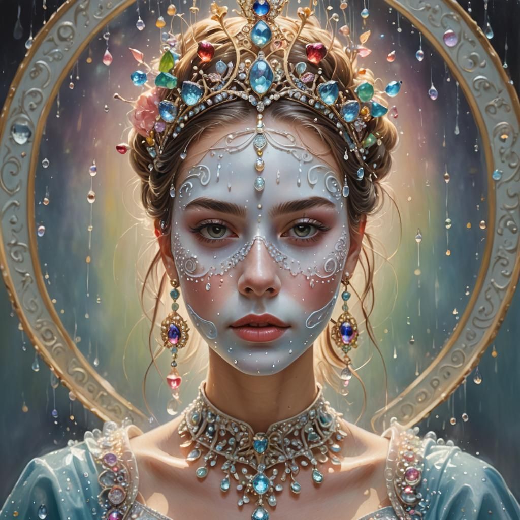 Dreamy Portrait of Girl with Tiara and Sunbeam