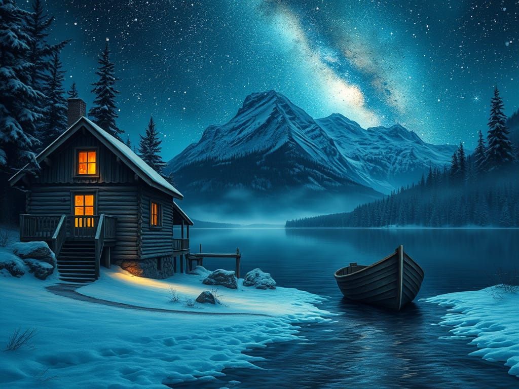 Winter Wonderland in Vibrant Watercolor