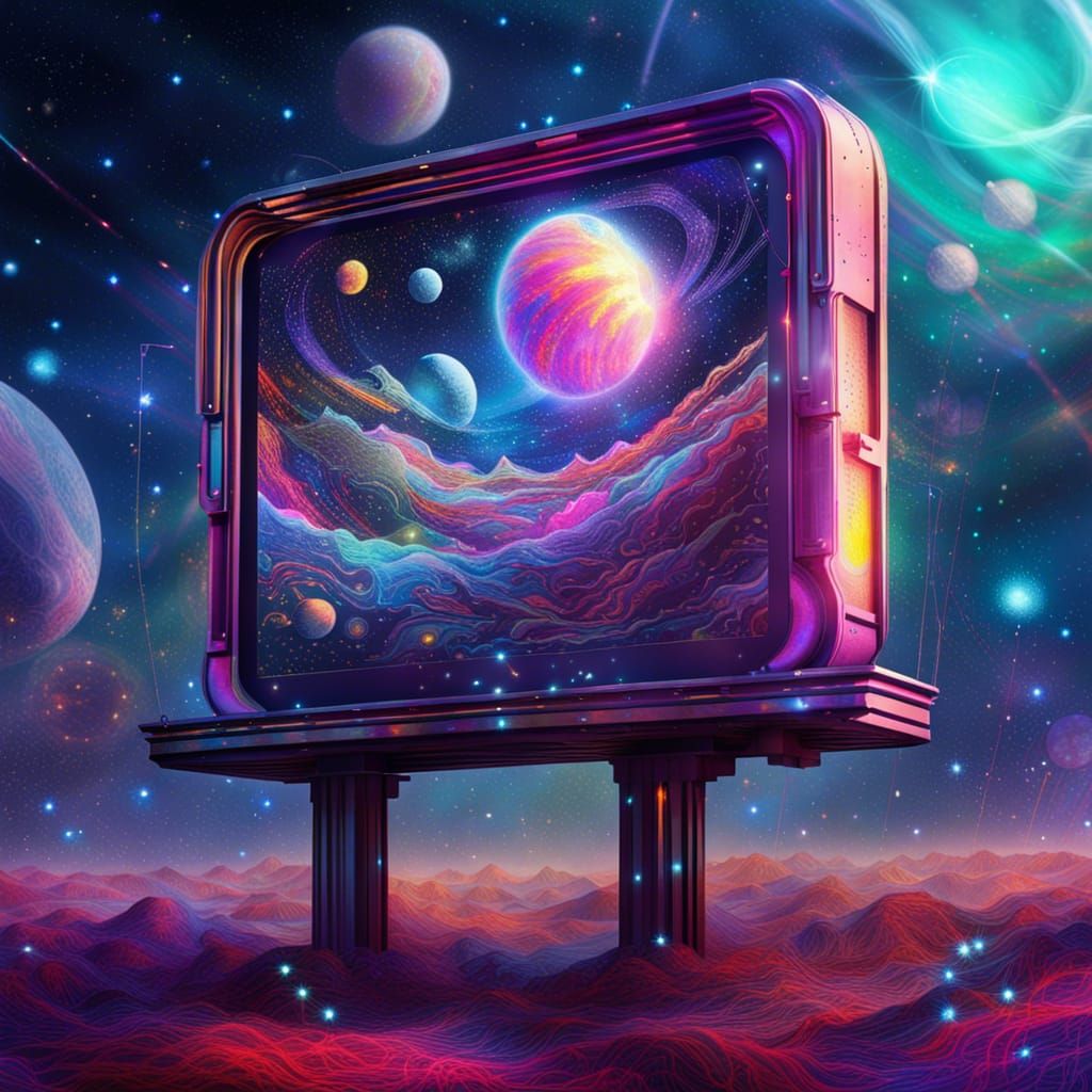 Cosmic Billboard Outside Earth in Astral Style