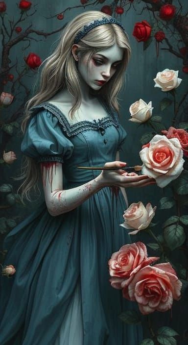Eerie Alice Paints the Roses Red