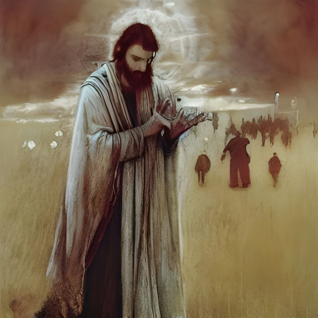 Jesus Healing the Sick in Pastel Bromoil Print