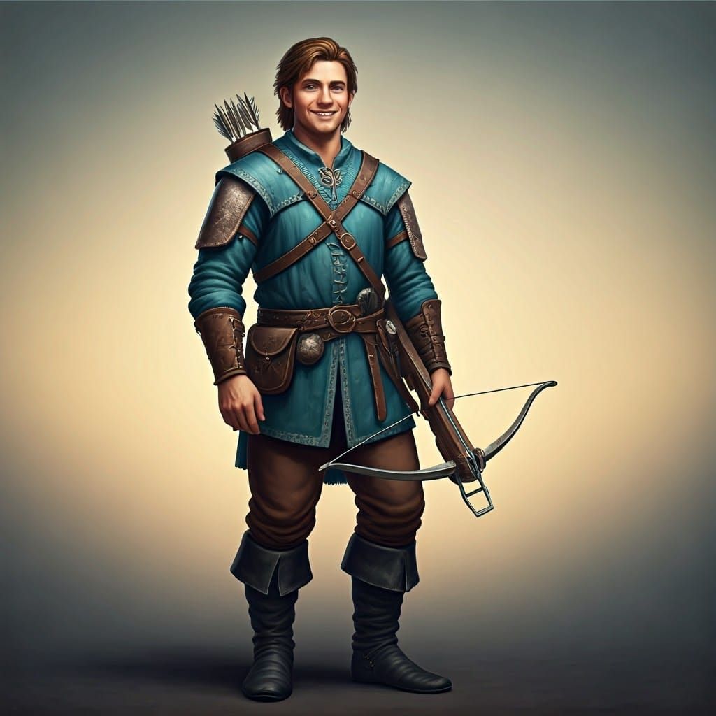 Vibrant Huntsman in Mysterious Dawn Landscape