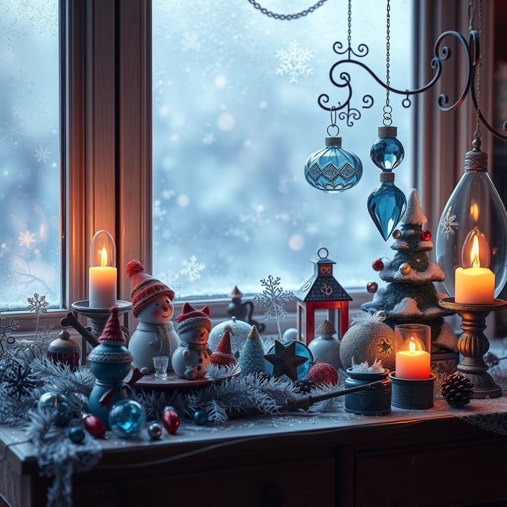 Frosty Winter Wonderland with New Year's Toys