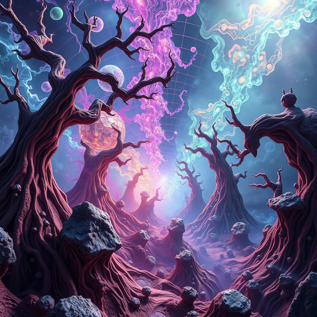 Dystopian Fractal Synthbrains in Chromatic Dance