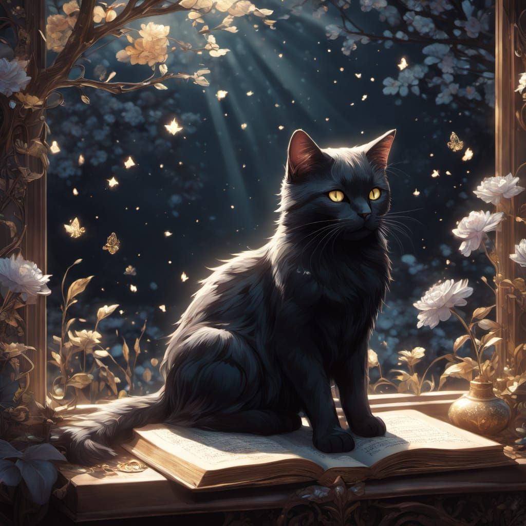 Ethereal Library of Magic Essence in Anime Style