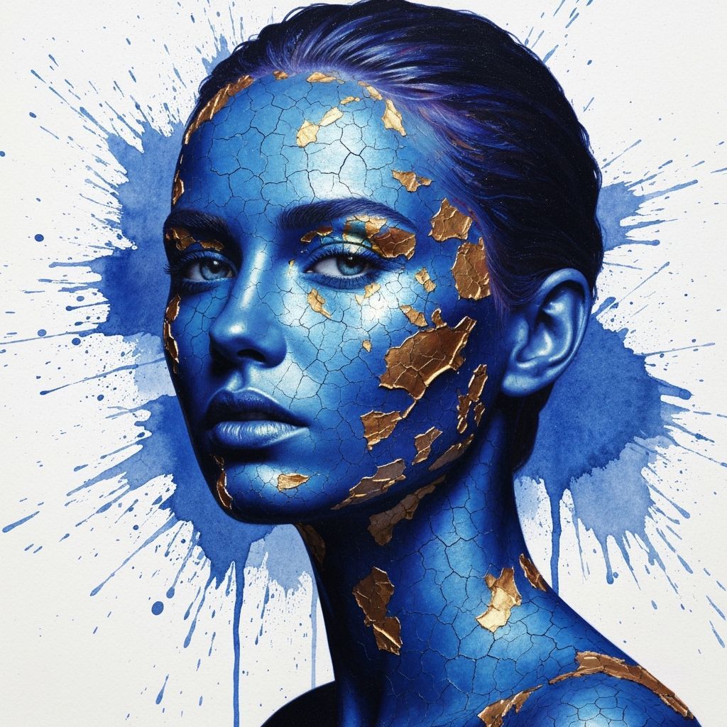 Woman with Cloisonné Cosmetics, Watercolor Fusion