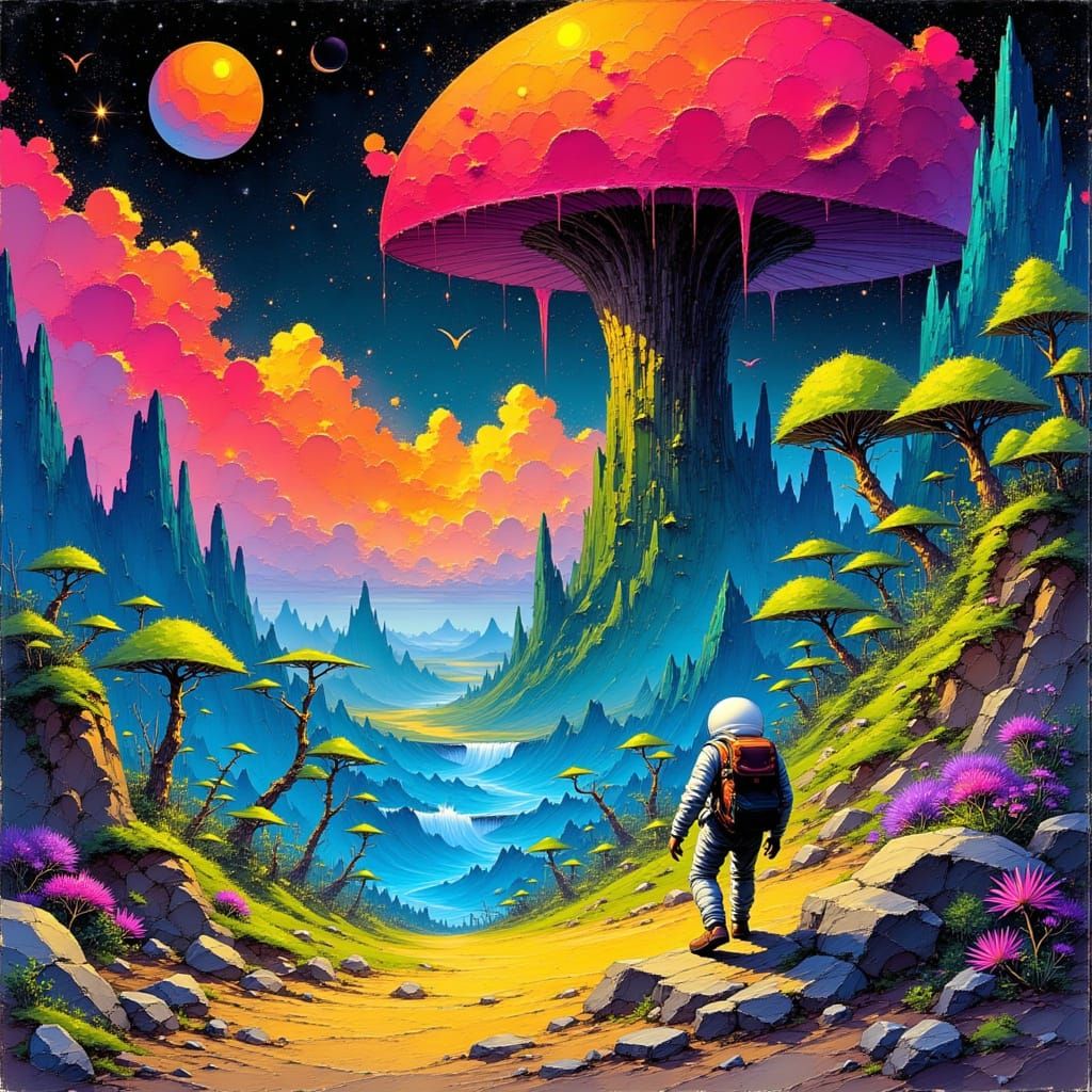 A 1970’s Blacklight Poster comes to life.